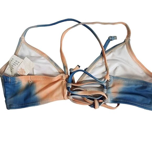 Nasty Gal Tie Dye Triangle Strappy Bikini Set Size 2 - Picture 6 of 11